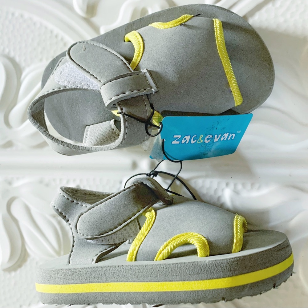 Zac & Evan Toddler/Little Boy Beach Sandals Gray 7/8